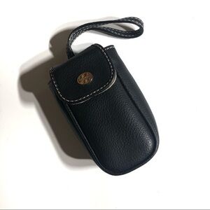 Nine West Vintage 90’s Black Faux Leather Micro Mini Wristlet Cell Phone Holder